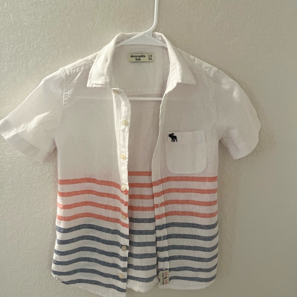 Abercrombie Kids White and Striped Shirt